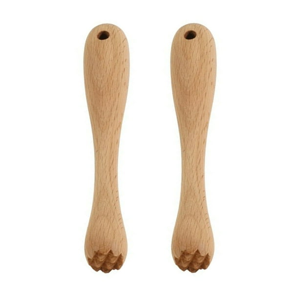 2PCS Manual Baby Complementary Food Grinding Rod Wooden Food Muddler Wood Pestle